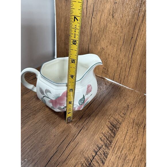 Mikasa "Silk Flowers" Creamer Pitcher Pink Flowers - Picture 2 of 6